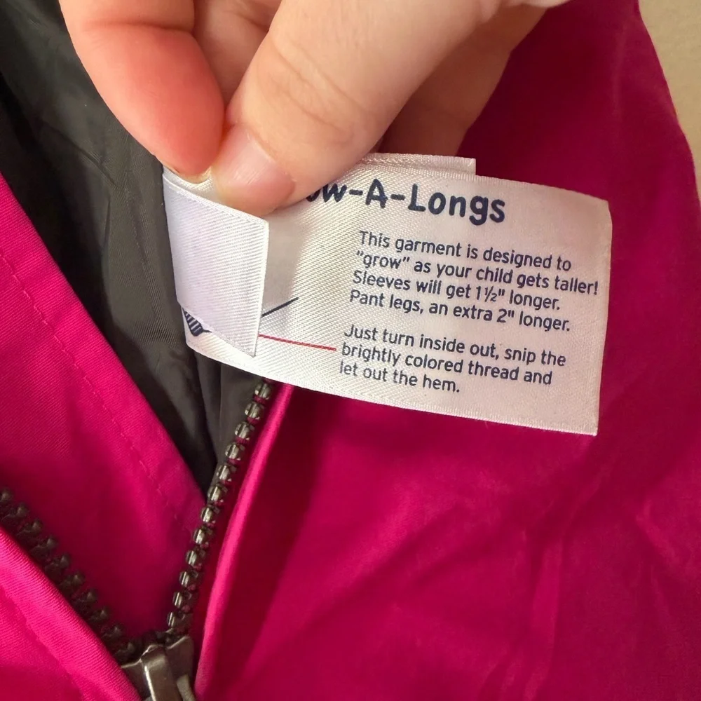 Kids Lands End snow pants suit skiing snowboarding size 10 hot pink